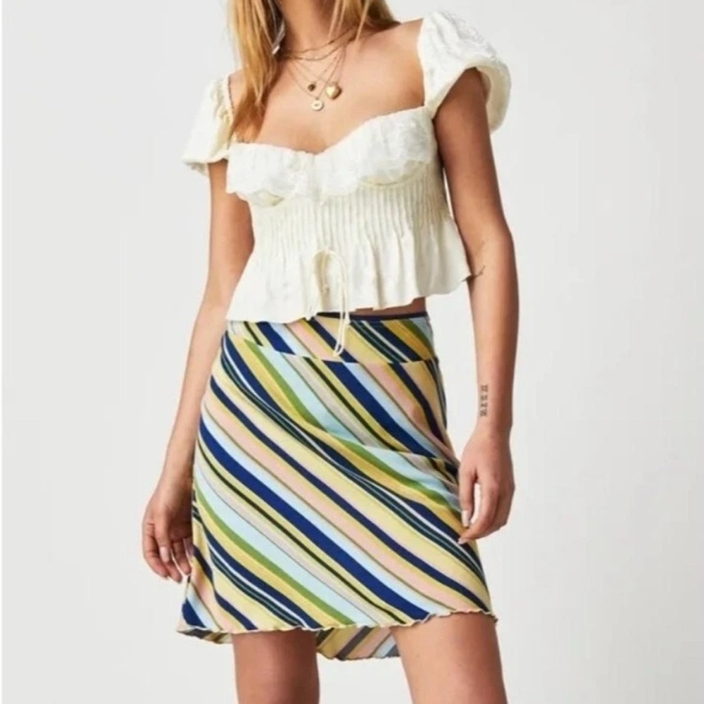 Free People Multicolored Striped Skirt